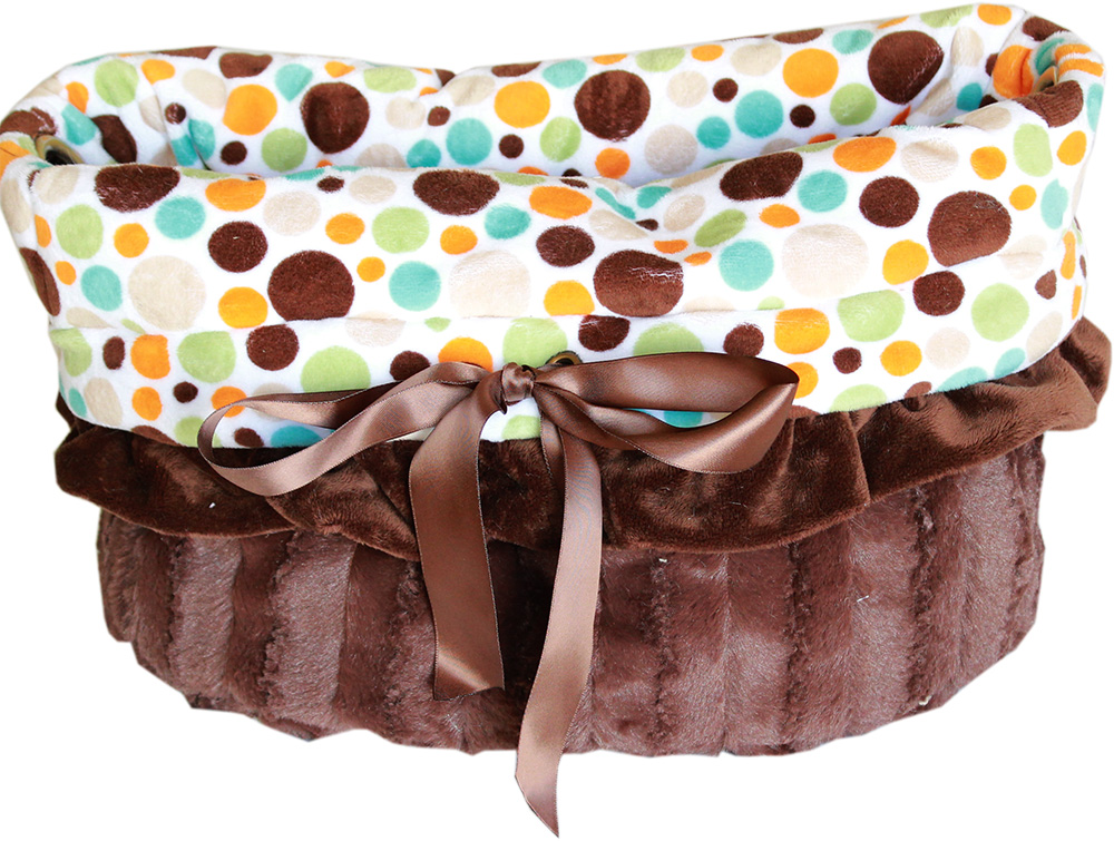 Fall Party Dots Reversible Snuggle Bugs Pet Bed, Bag, and Car Seat All-in-One